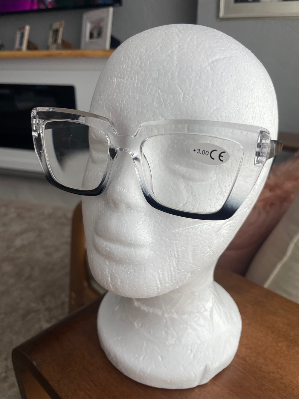 Clear to Black Ombre Reading Glasses +3.00
